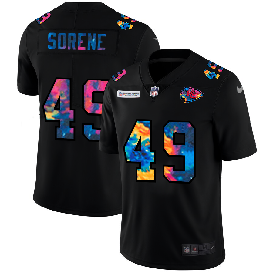 NFL Kansas City Chiefs #49 Daniel Sorensen Men Nike MultiColor Black 2020  Crucial Catch Vapor Untouchable Limited Jersey